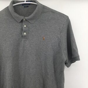 Polo Ralph Lauren Polo Shirt Men XL TG Gray Classic Fit Short Sleeve Cotton Pony